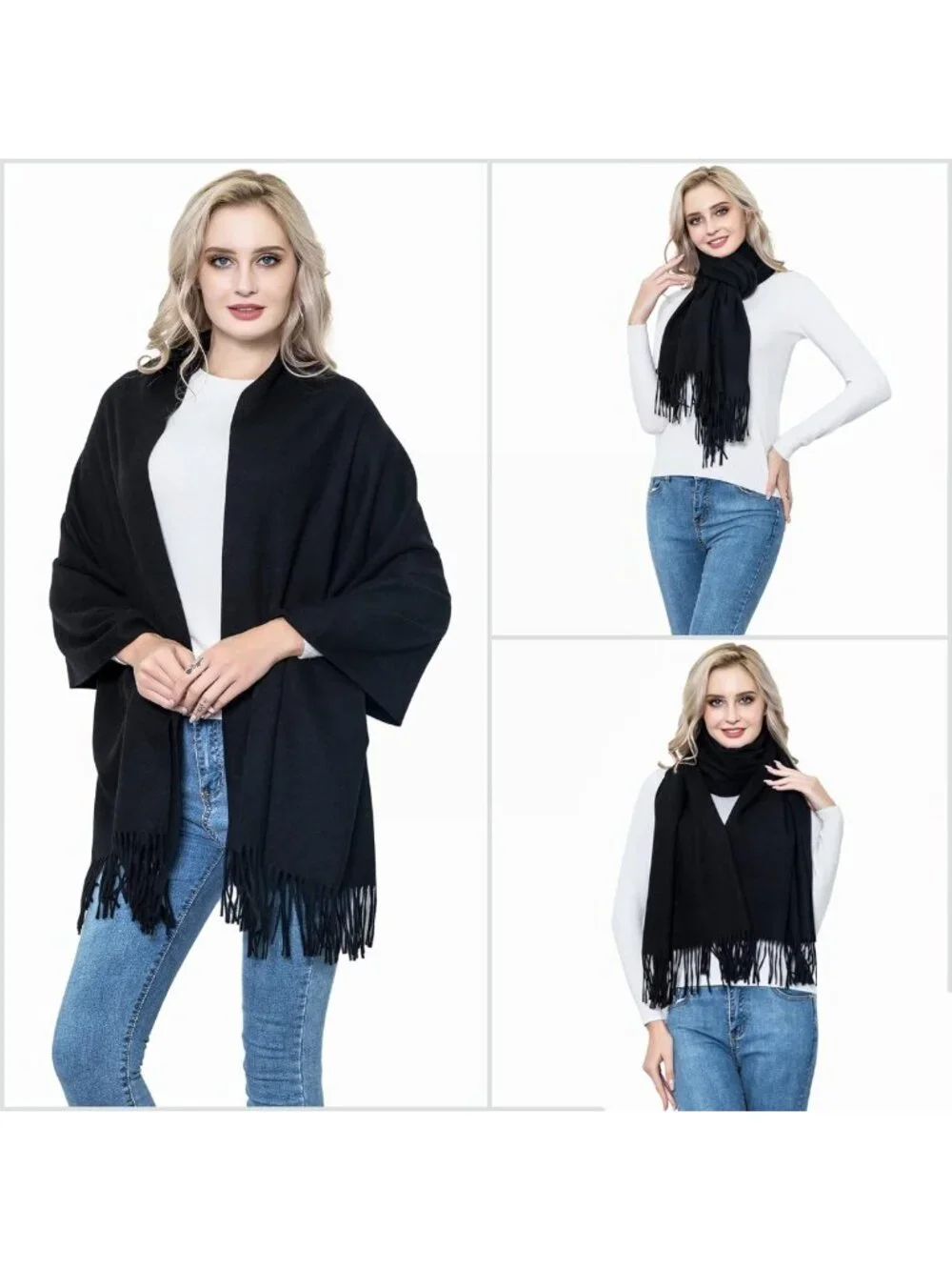 Super Soft Wool Pashmina Scarf Shawl - Warm Wrap for Women, Evening & Travel